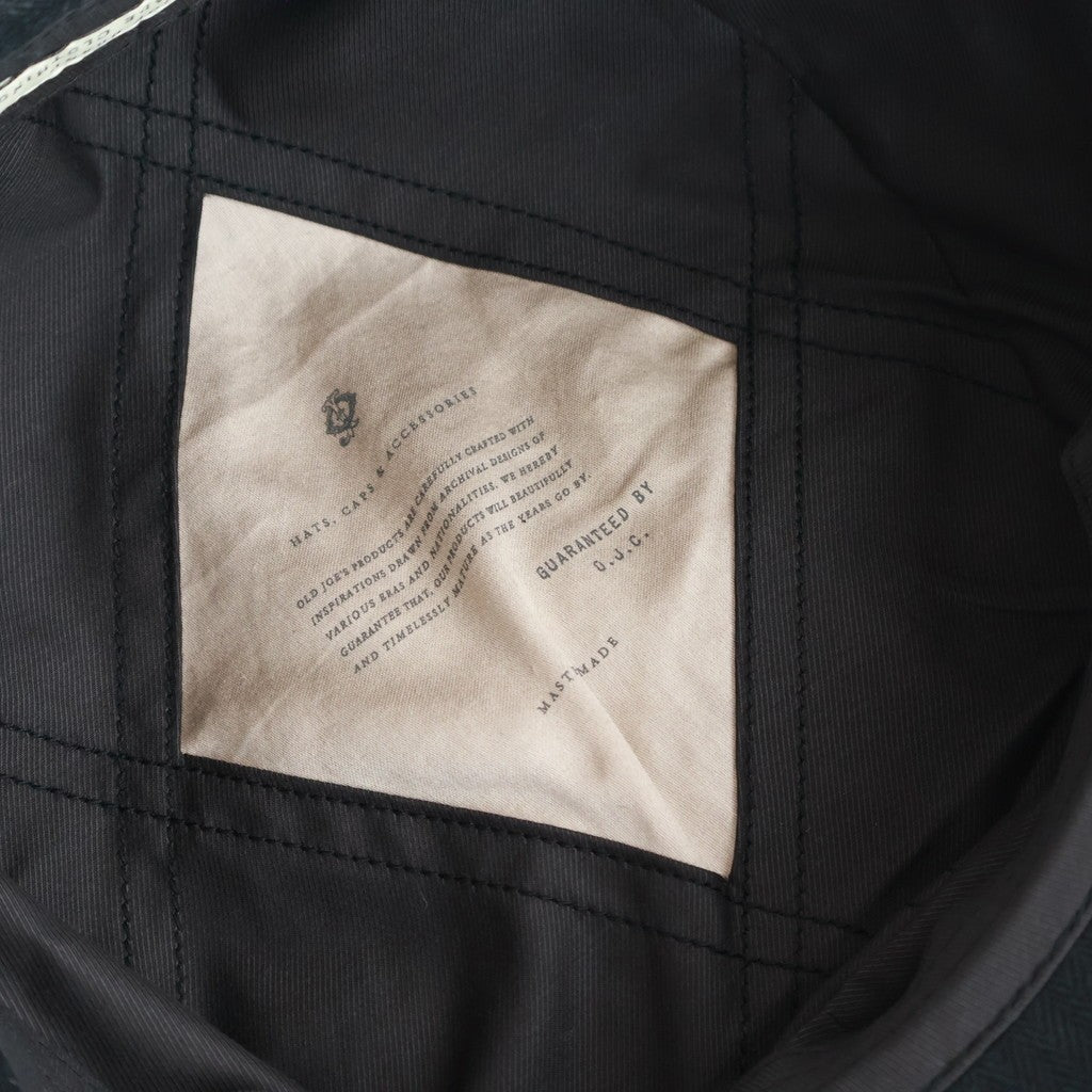 LINEN HERRINGBONE PEAKED CAP #BLACK [261OJ-HT02]