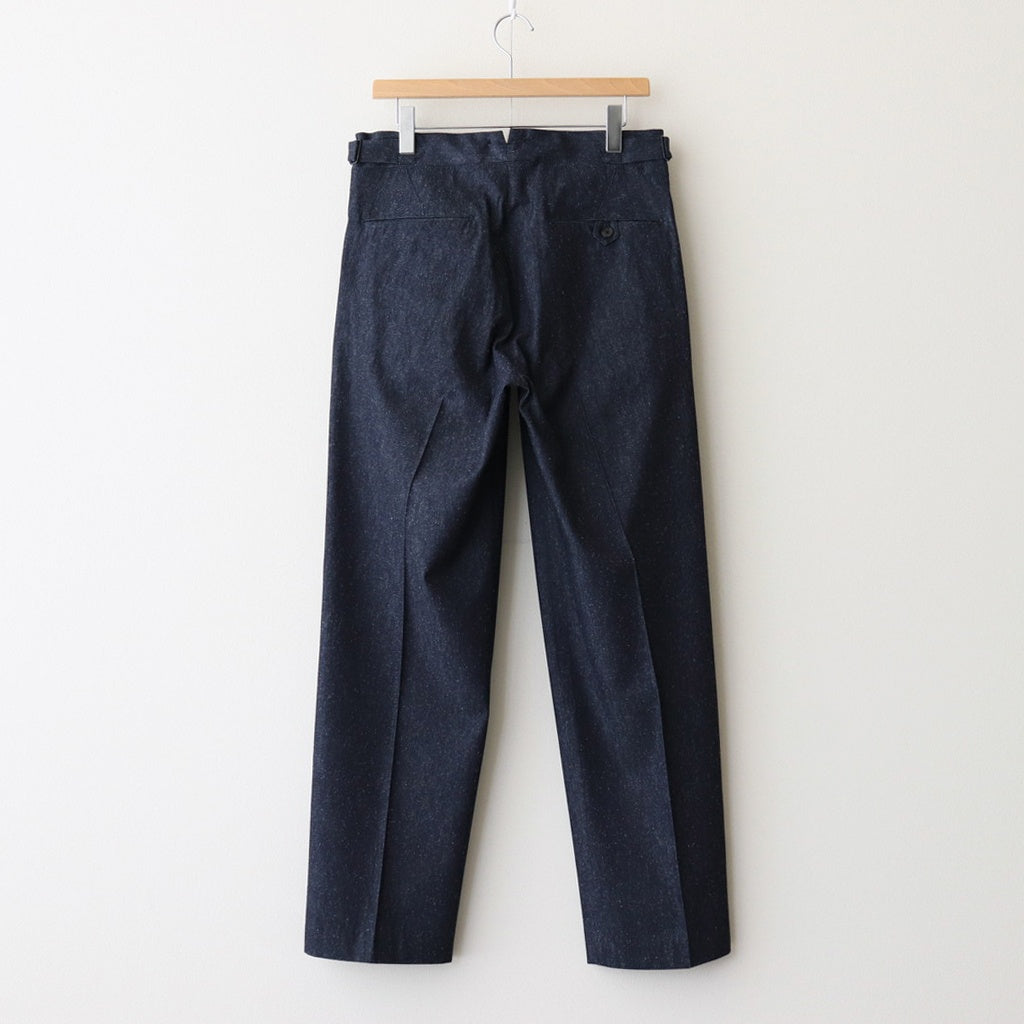 DOUBLE-PLEATED SMARTY TROUSER #INDIGO DENIM [251OJ-PT02]