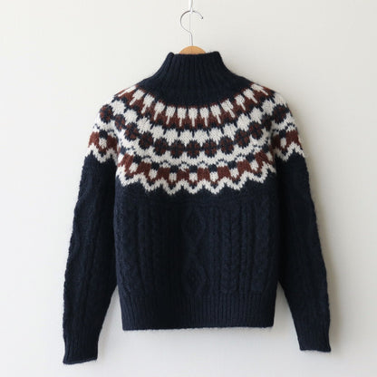 MOHAIR NORDIC TURTLE NECK #NAVY [BN-24FL-055]