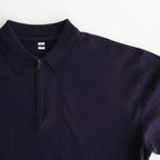 Co/Silk Nep Harf-Zip Shirt #DarkPurple [BHS25S037]