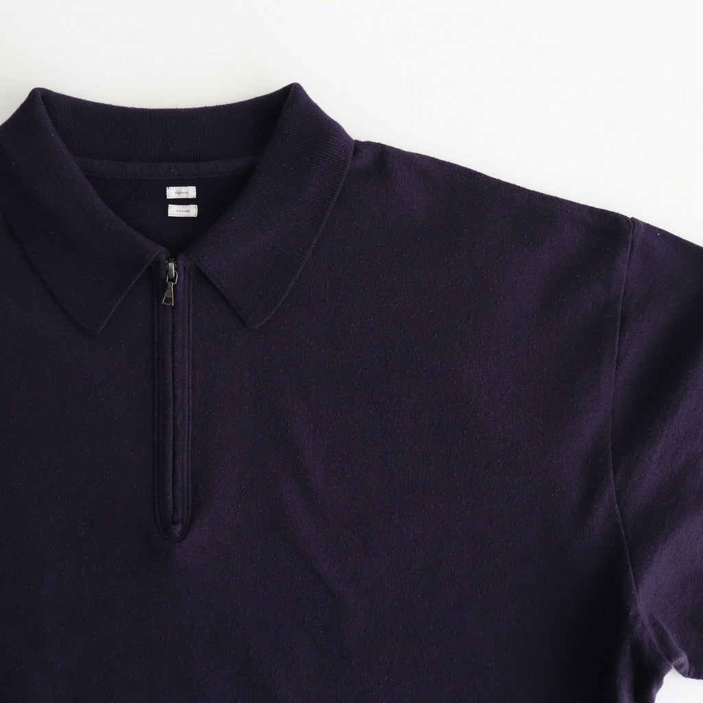 Co/Silk Nep Harf-Zip Shirt #DarkPurple [BHS25S037]