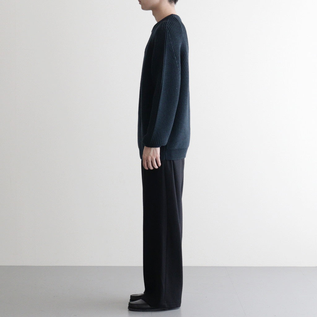 SIGNATURE CREW NECK #DARK GREEN×NAVY [BN-25FM-038]