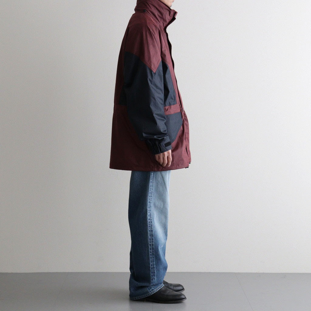 HOODED WIND BREAKER WAXFINISH #WINE/NAVY [DNS26B01-B]