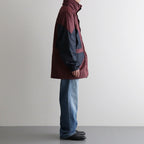 HOODED WIND BREAKER WAXFINISH #WINE/NAVY [DNS26B01-B]