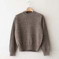 WASHED HIGH COUNT LINEN CREW NECK #BROWN [BN-26SL-013]
