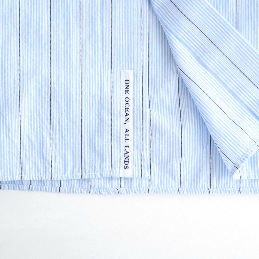 Regular Collar Stripe Wind Shirt #Sax [S26SG086]
