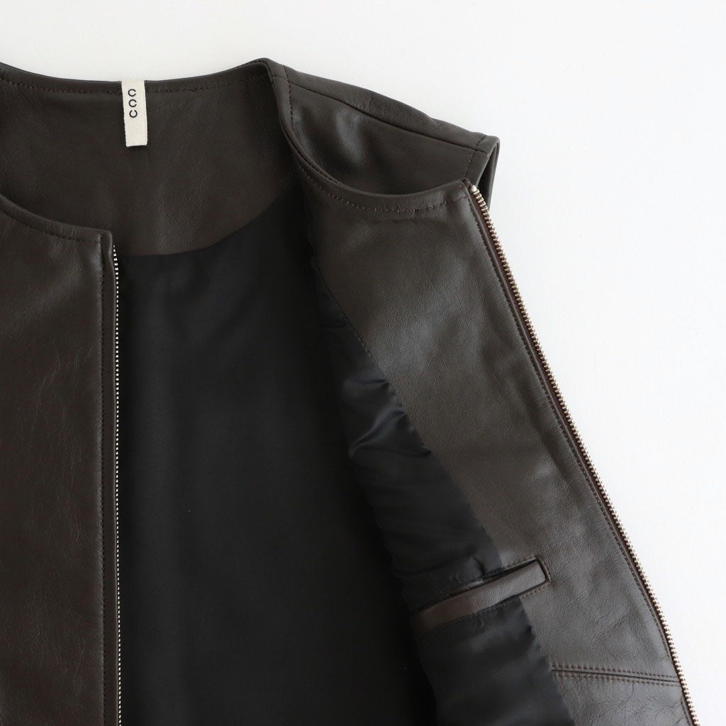 WORK VEST #D.BROWN [V-09-C-COW-4]