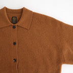 CASHMERE FOX POLO CARDIGAN #CAMEL [BN-25FL-044]