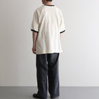 Co/Silk Nep Ringer Tee #Ivory-BODY×Black [BHS25S039]