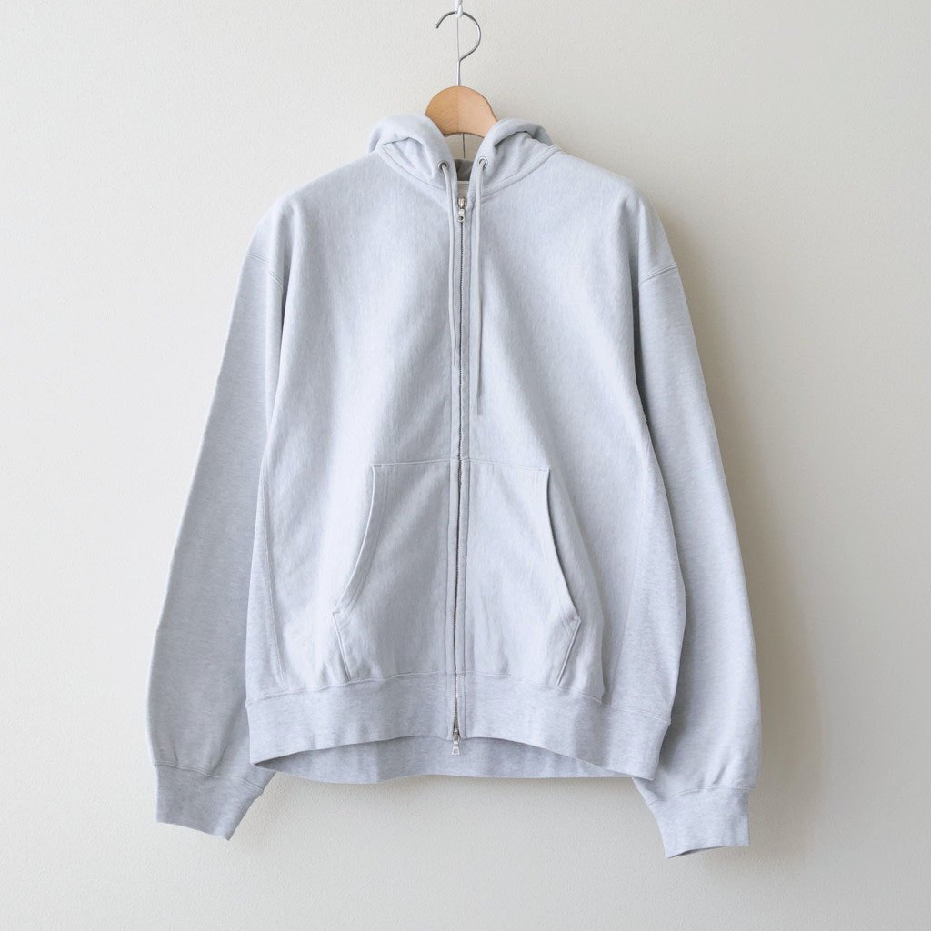 Thin-Sweat Hoodie Zip #HeatherWhite [bROOTS25S24S26]