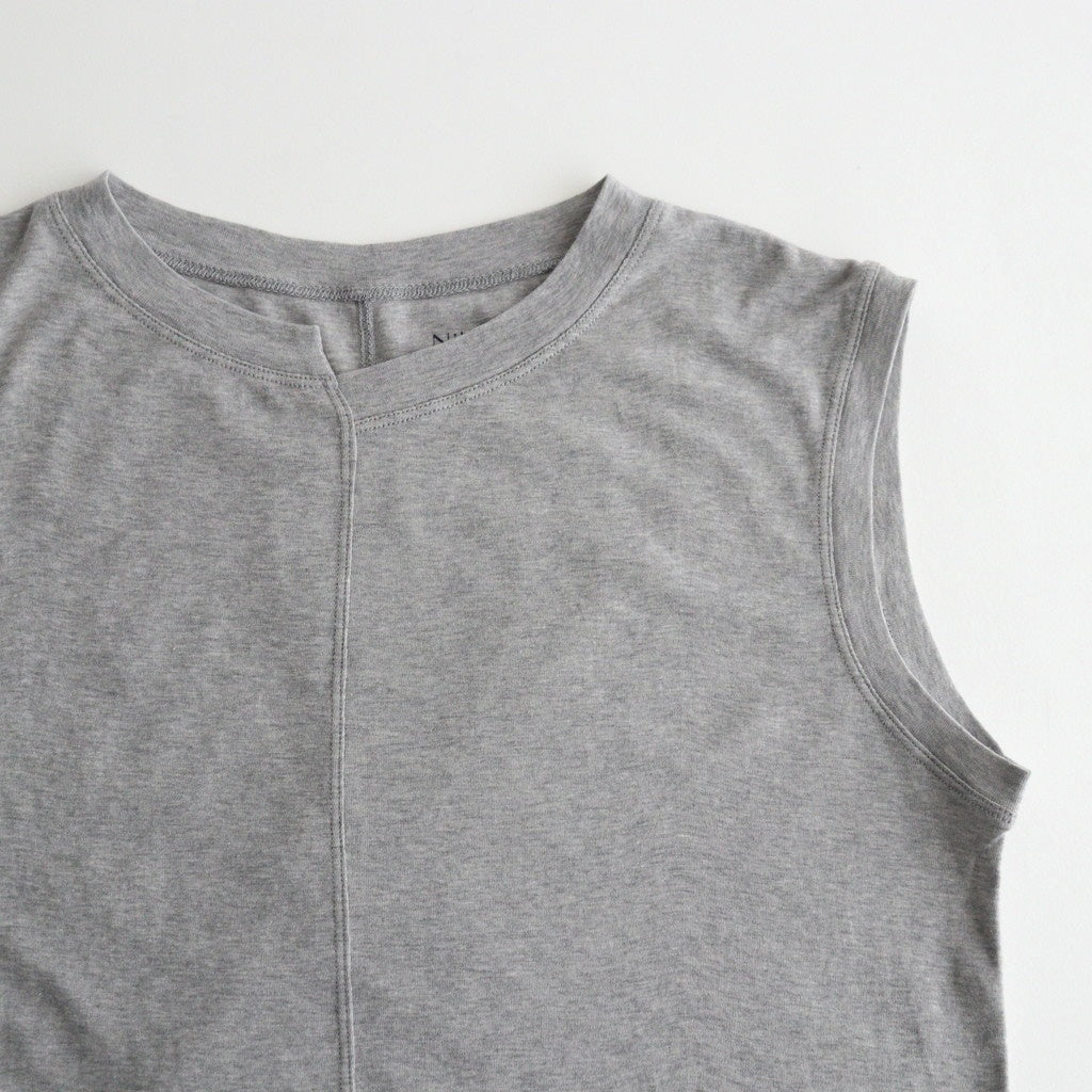 Giza Cotton Fraise Stitch Suleeveless #TOP Gray [NEP-SS2621]