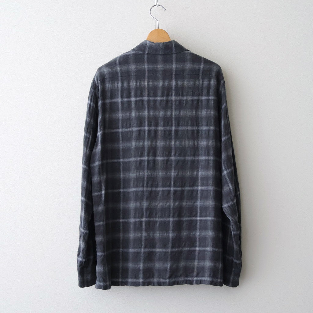 BRUSHED RAYON CHECK OPEN/C SH #021 GREY CHECK [17052 50062]