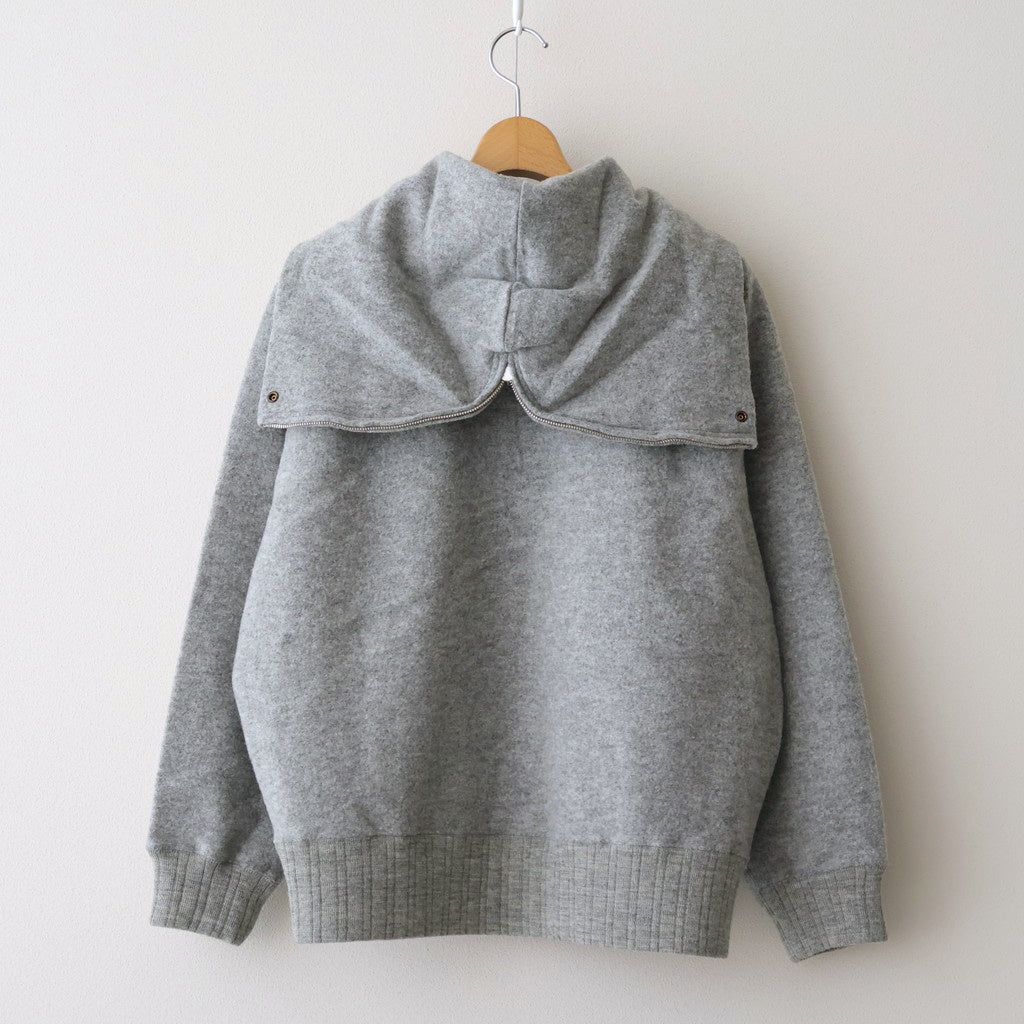 ZIP-FRONT ATHLETIC HOODIE #PEWTER [252OJ-CT06]