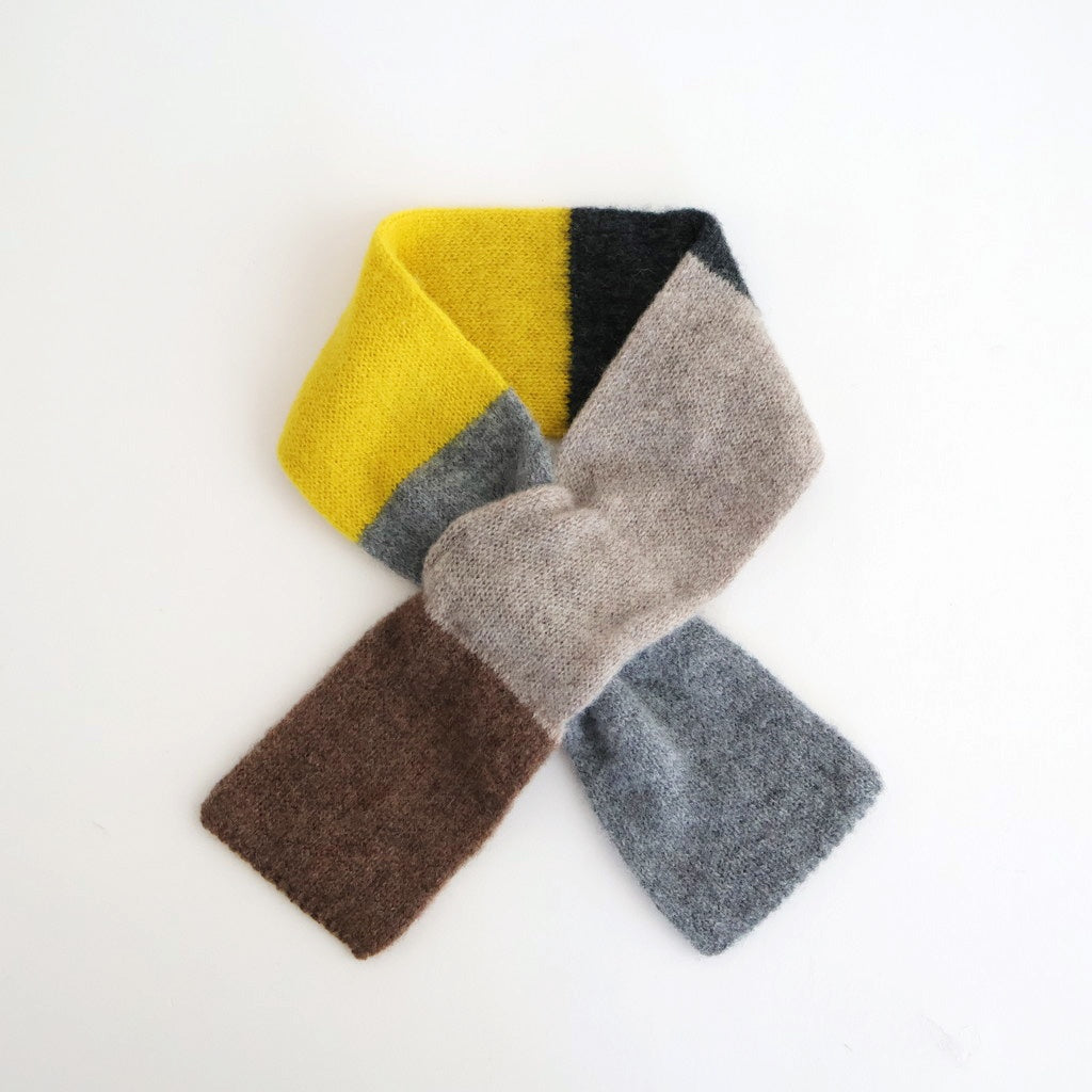 Rambling Brushed Wool Scarf #Beige Multi [6053-2701]