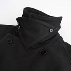 DOUBLE BREASTED HALF COAT #BLACK [SH-60-C-NUBCK-3]