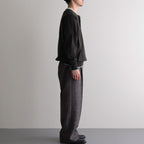 WOOL LINEN 1TUCK SLACKS #MIX BLACK [26S-BIS-PT03M]