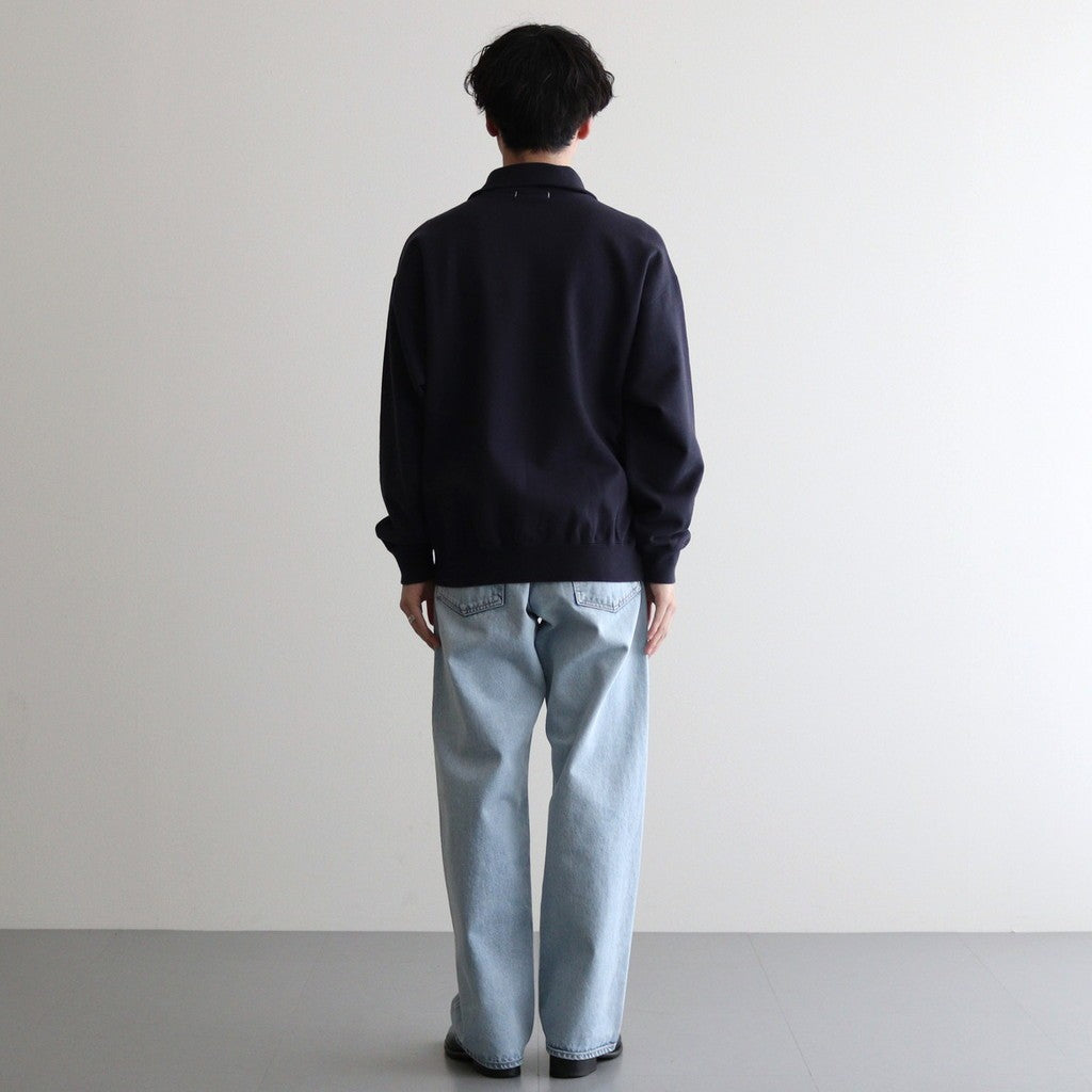 ORGANIC COTTON BLEND HEAVY WEIGHT FLEECE HALF ZIP #NAVY [16542 66326]