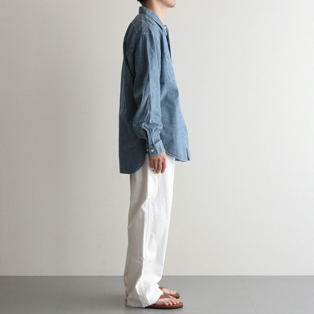 CHAMBRAY WORKADAY LS SHIRT #INDIGO(FADE) [PMAT-LS05]
