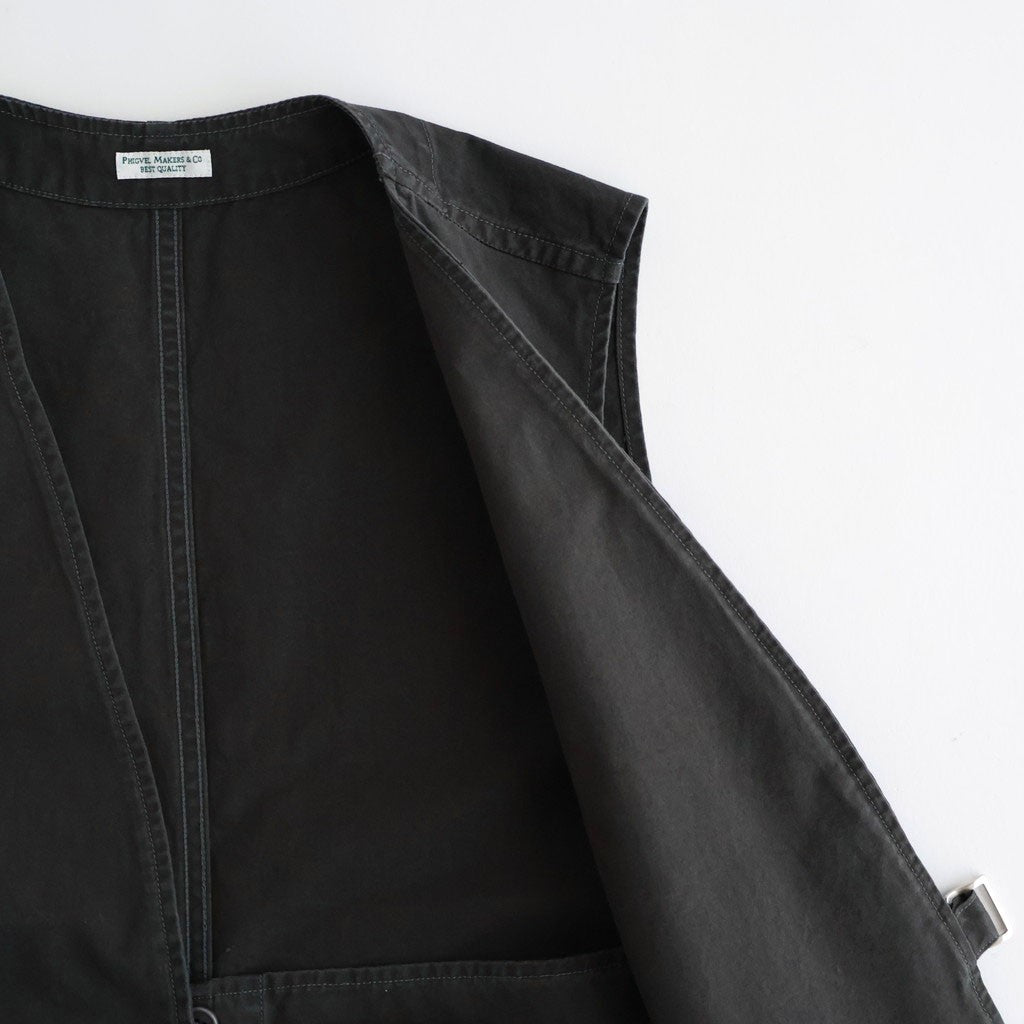 POPLIN CLOTH HUNTING VEST #FADED CHARCOAL [PMAV-VT01]