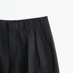 Ramie Tencel 2tuck Wide Tapered Trousers #Black [NEP-SS2604]