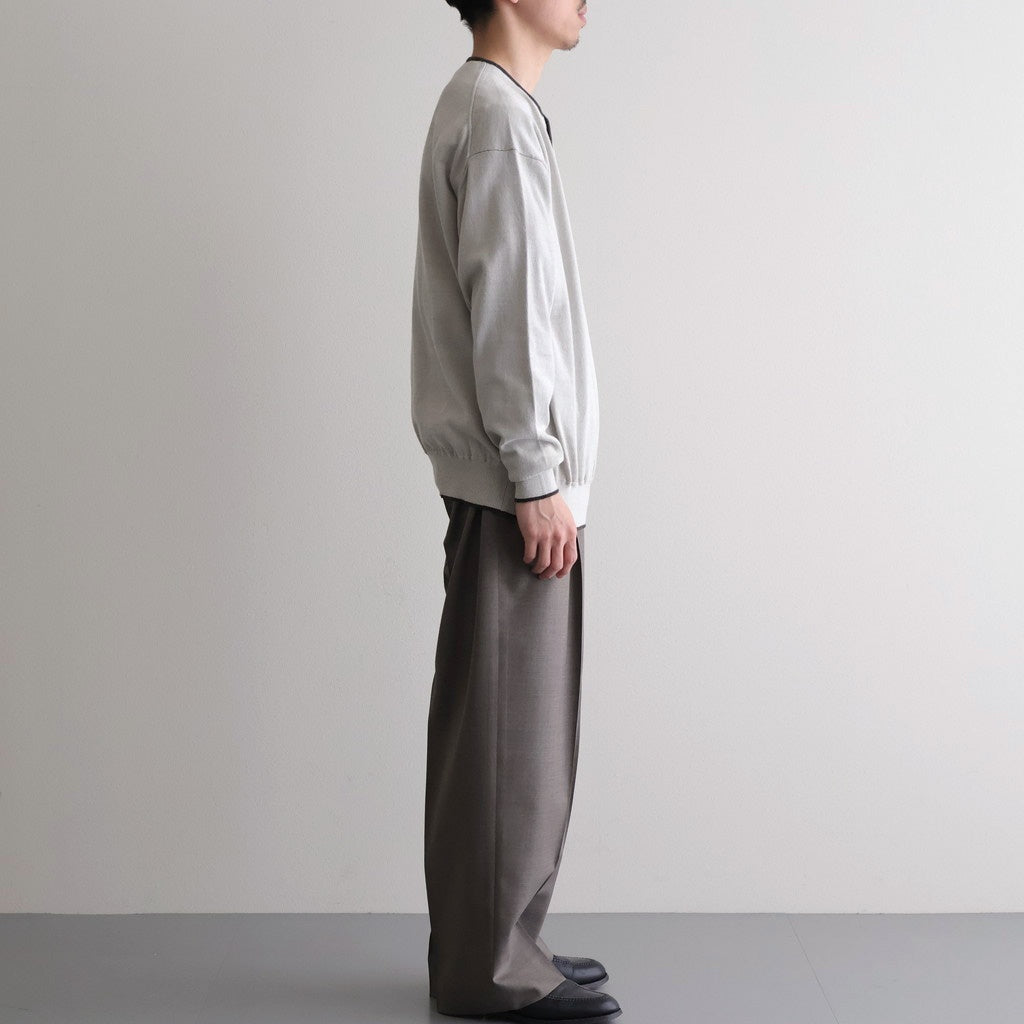 Cotton Silk Henleyneck #Silver Gray [NEP-SS2627]