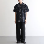 ORIGINAL PRINTED OPEN COLLAR SHIRTS (Animal Drawing) Short-sleeve #ONYX [251OJ-SH22]