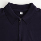 Co/Silk Nep Harf-Zip Shirt #DarkPurple [BHS25S037]