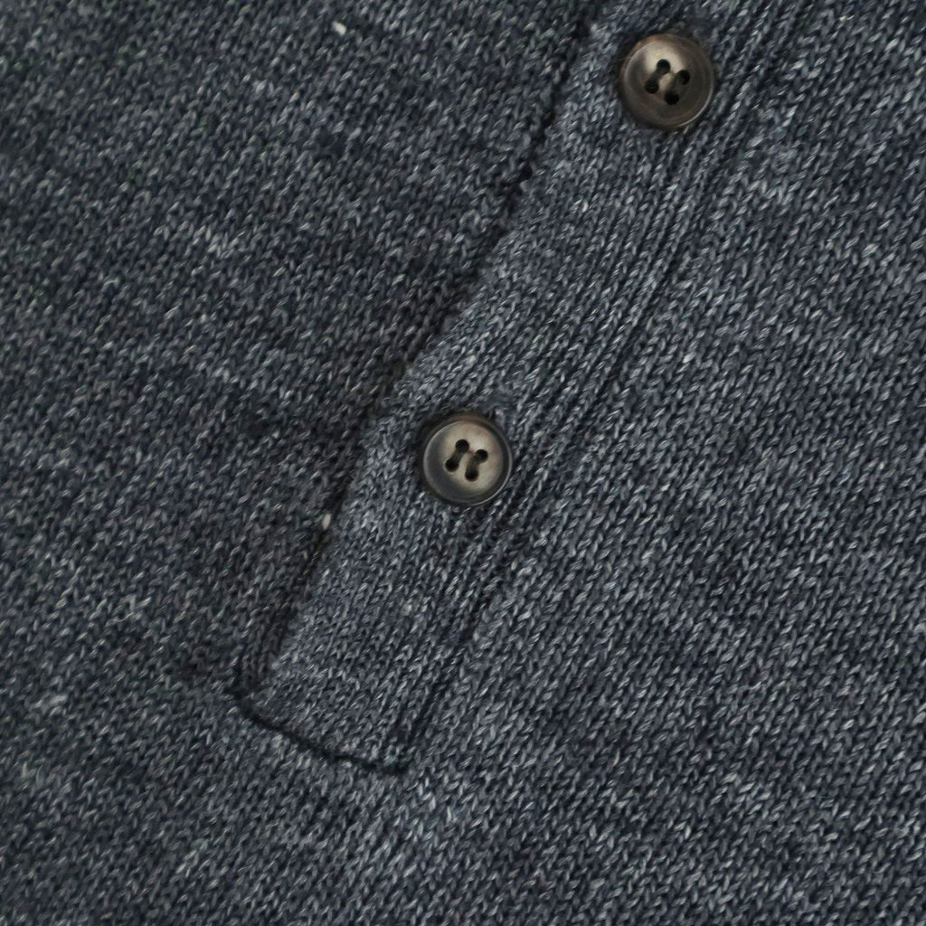 WASHED HIGH COUNT LINEN POLO #CHARCOAL [BN-26SM-022]