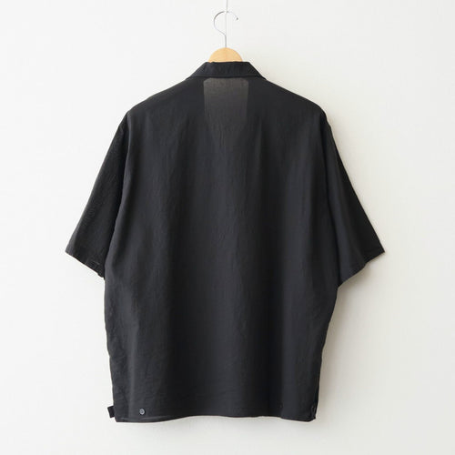 OPEN COLLAR S/S SHIRT #BLACK [M26A16SH01B]