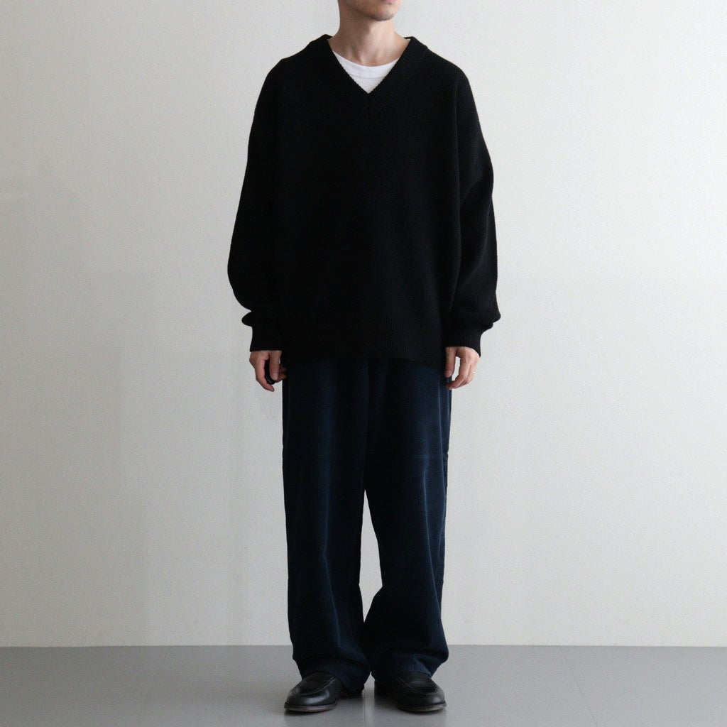 Yak Washi V-neck #Black×Black [NEP-AW2518UNI]