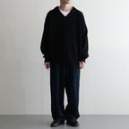 Yak Washi V-neck #Black×Black [NEP-AW2518UNI]