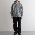 ZIP-FRONT ATHLETIC HOODIE #PEWTER [252OJ-CT06]
