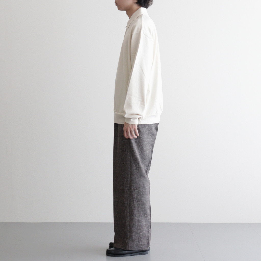 WOOL LINEN 1TUCK SLACKS #MIX BLACK [26S-BIS-PT03M]