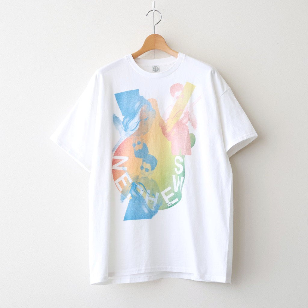 INKJET PRINT SHORT SLEEVE T-SHIRT #WHITE [DNS25T05]