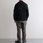 ZIP-FRONT ATHLETIC HOODIE #ONYX [252OJ-CT06]