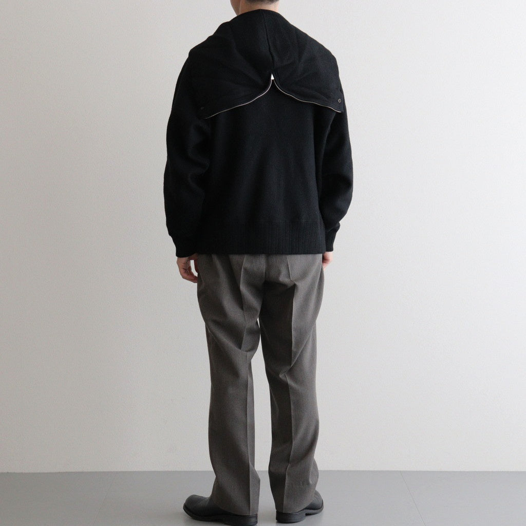 ZIP-FRONT ATHLETIC HOODIE #ONYX [252OJ-CT06]