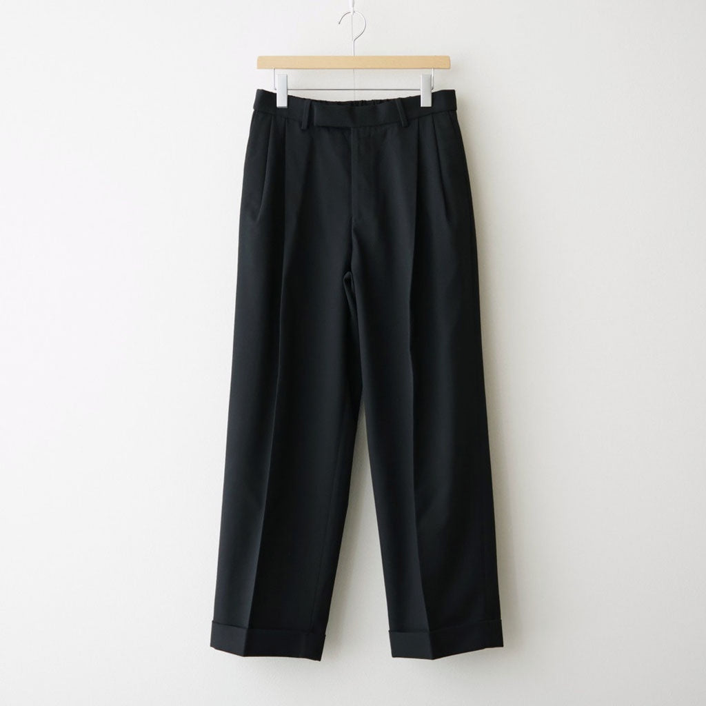 DOUBLE PLEATED SEMI EASY TROUSERS #BLACK [A26C07PT02C]