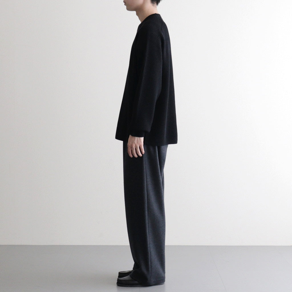 SOLID WOOL RIB CREW NECK #BLACK [BN-25FM-042]