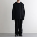 SOLID WOOL RIB CREW NECK #CHARCOAL BLUE [BN-25FM-042]