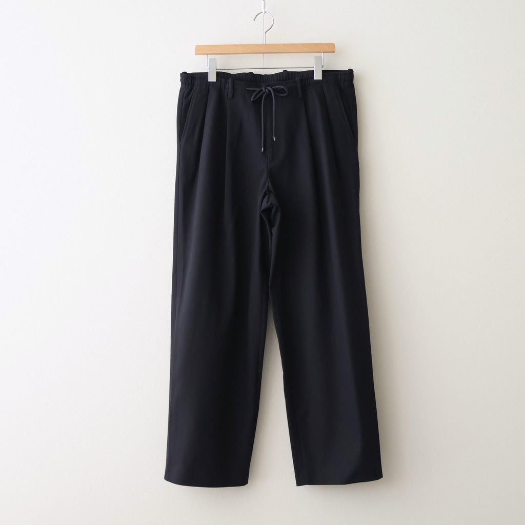 DOUBLE PLEATED EASY TROUSERS #BLACK [A26A93PT02C] - Diffusion 三重