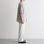 OPEN COLLAR S/S SHIRT #SAGE CHECK [M26A18SH02B]