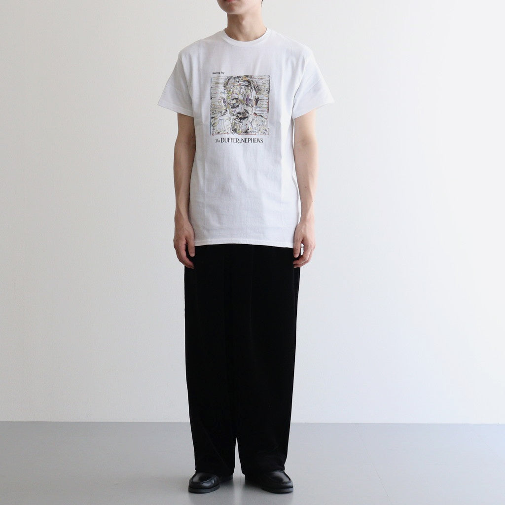 SHORT SLEEVE PRINT-T "swing by" #WHITE [DNA25T02]