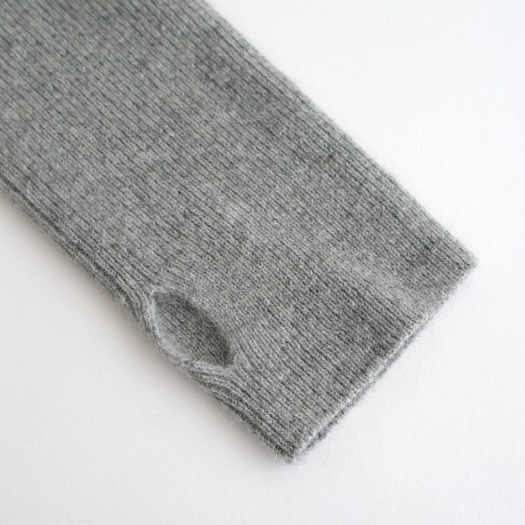 CASHMERE FOX FINGERHOLE BOAT NECK #GRAY [BN-25FL-041]