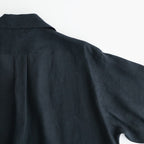 COMFORT FIT OPEN COLLAR SHIRT #BLACK [A26A22SH02C]