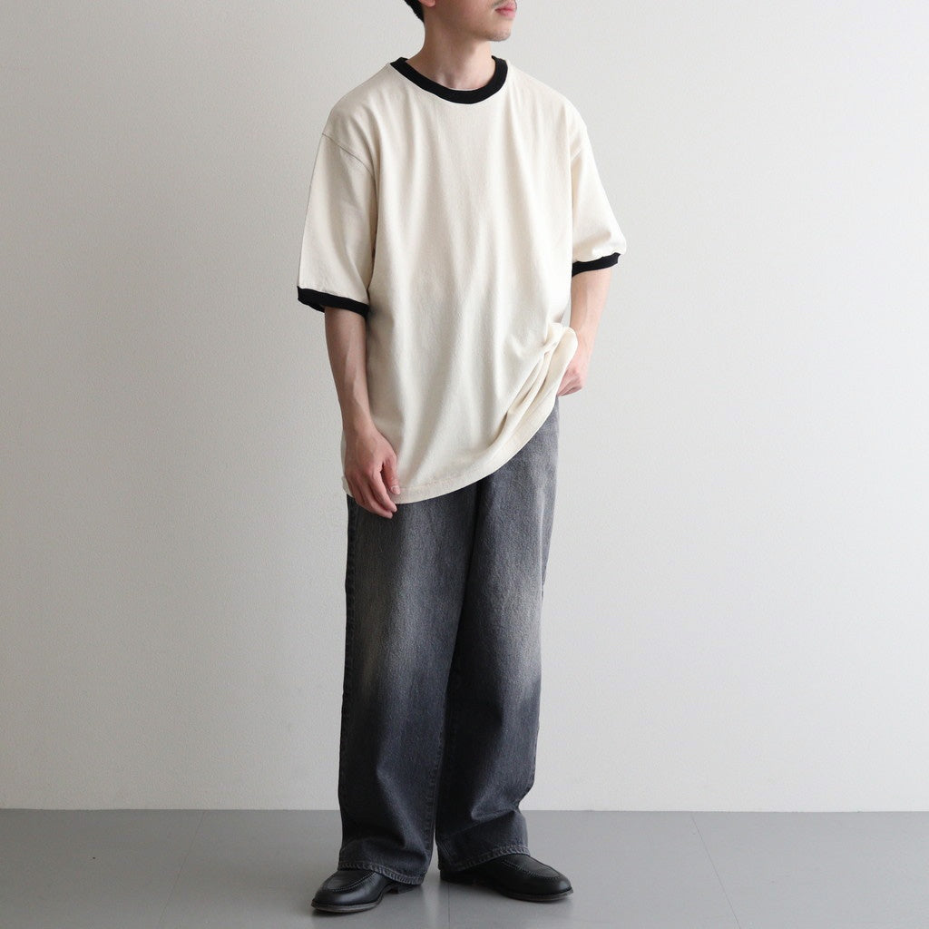 Co/Silk Nep Ringer Tee #Ivory-BODY×Black [BHS25S039]