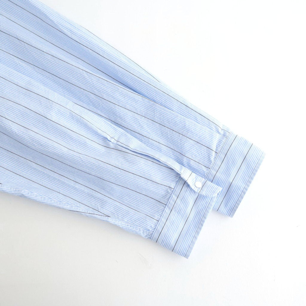 Regular Collar Stripe Wind Shirt #Sax [S26SG086]