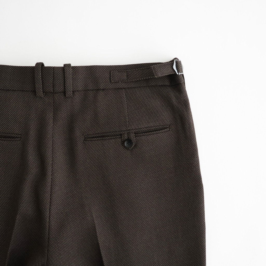 REGULAR FIT STRAIGHT TROUSERS #BROWN BIRD’S-EYE [M26C10PT03C]