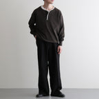 Ramie Tencel 2tuck Wide Tapered Trousers #Black [NEP-SS2604]