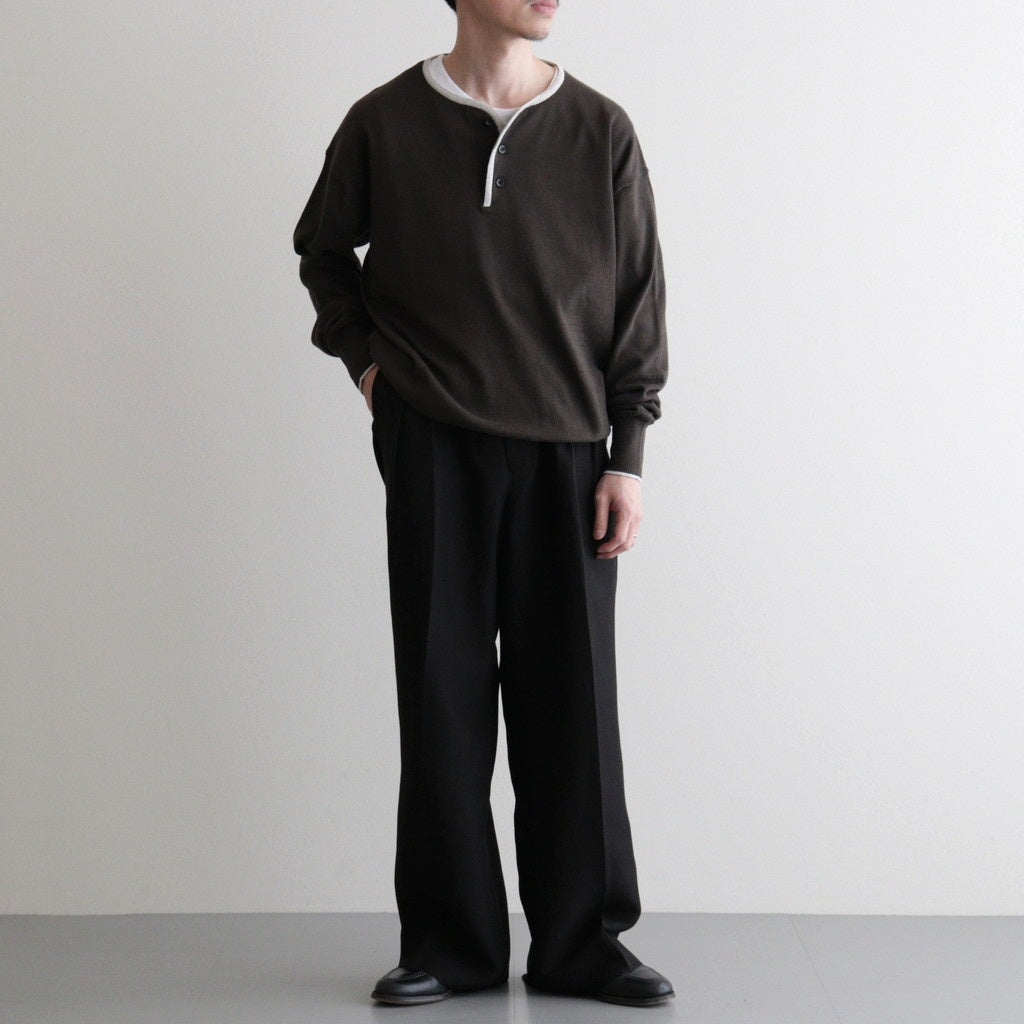 Ramie Tencel 2tuck Wide Tapered Trousers #Black [NEP-SS2604]