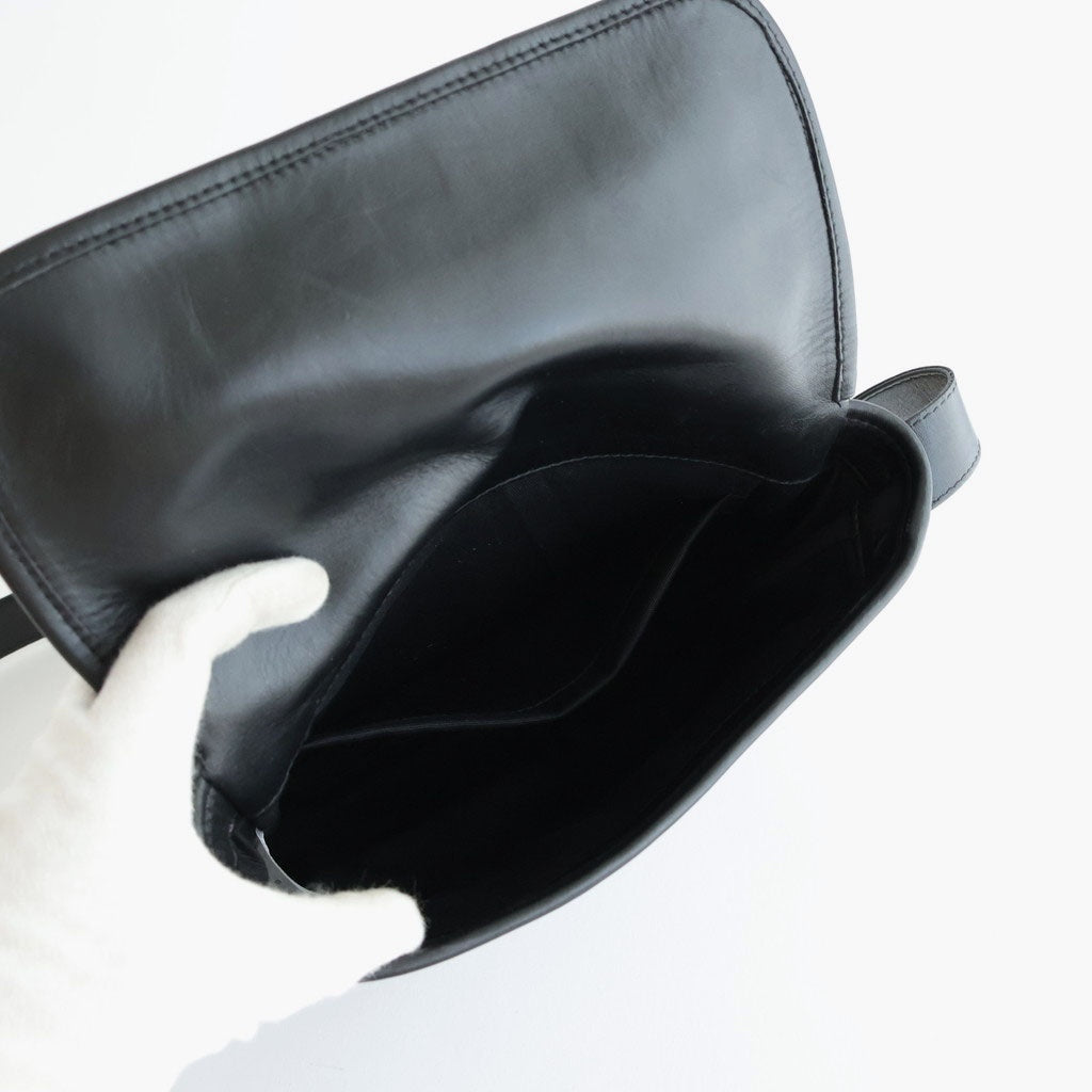 FLAP SHOULDER BAG S #BLACK [BG-31-COW-5]